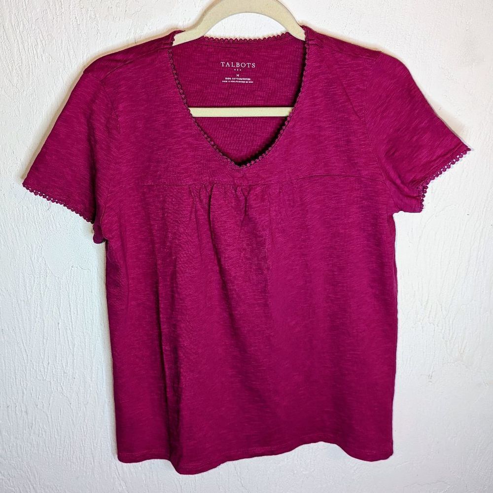 Talbots V Neck Short Sleeve T Shirt Size Medium